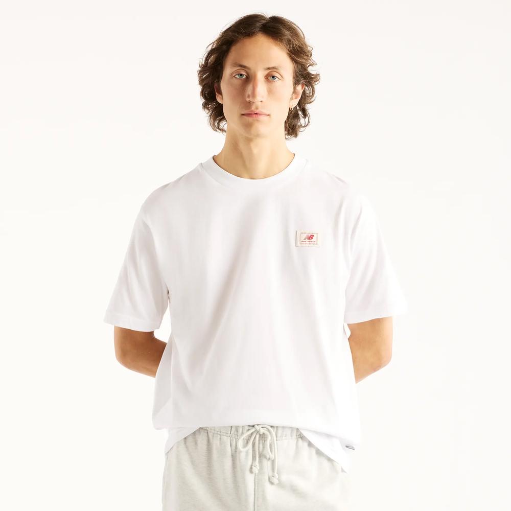 Pánske tričko New Balance Woven Label MT53928WT - biele