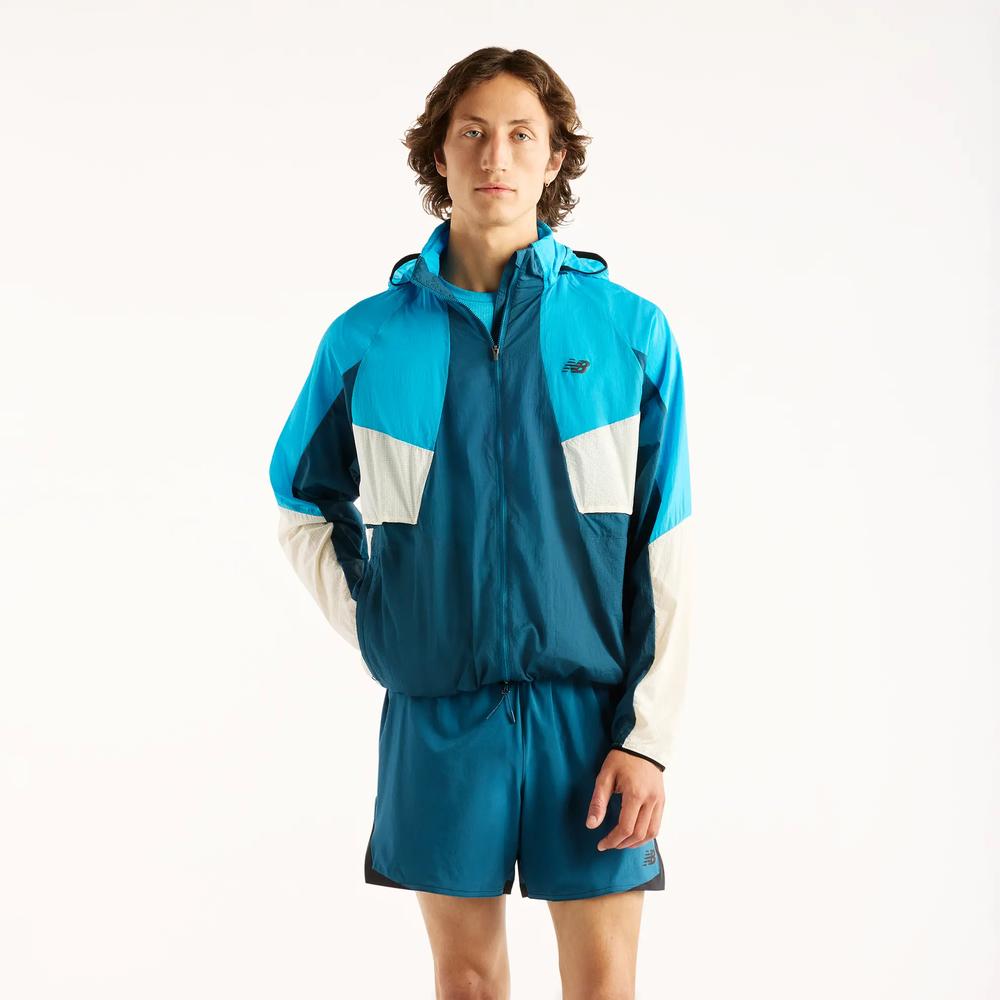 Mužský vetrovka New Balance RC MJ61U1I9STS - modré