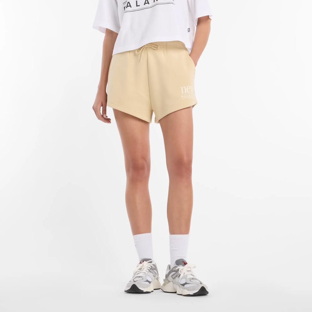 Dámske šortky New Balance WB61Y80AABC - béžové
