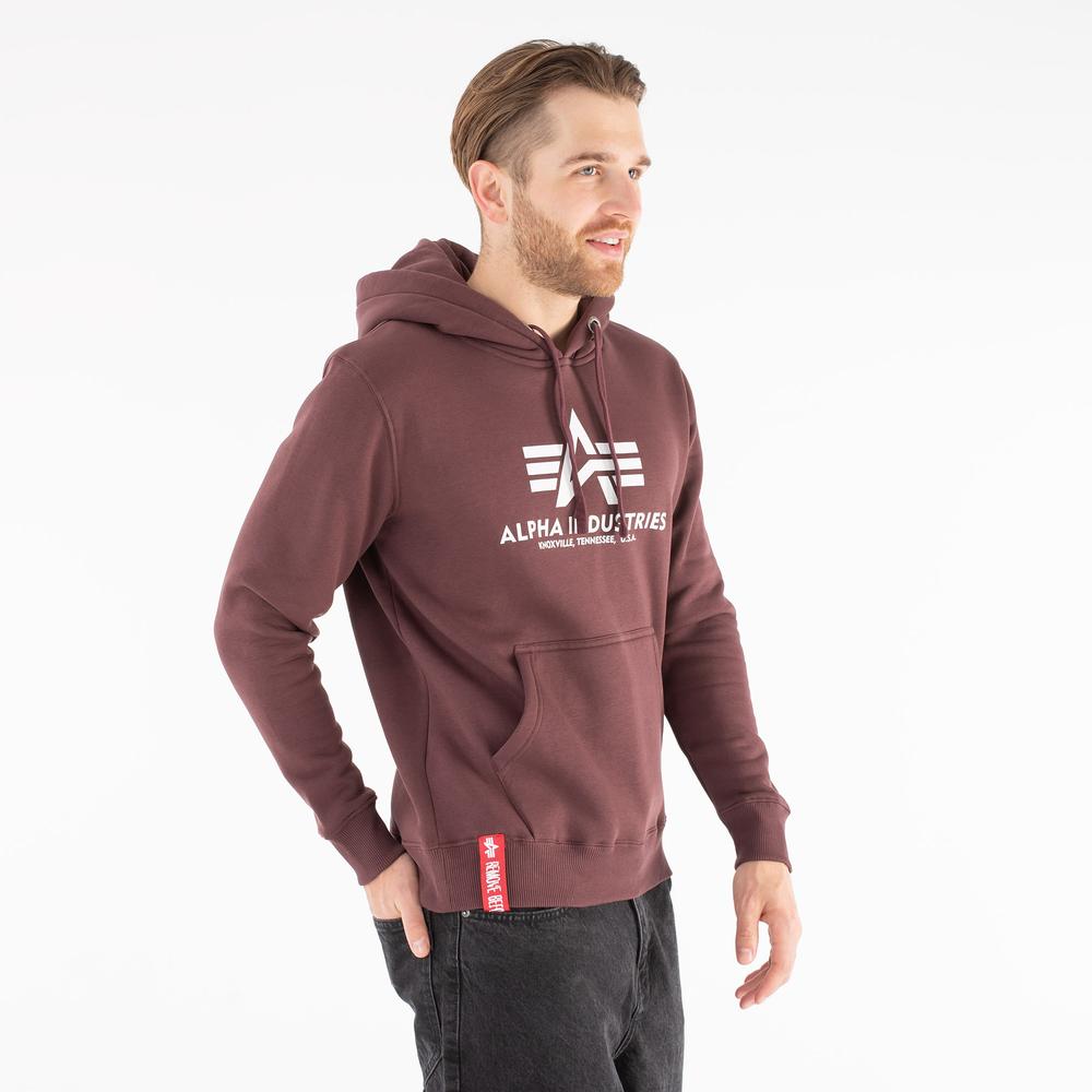 Blúza Alpha Industries Basic Hoody 17831221 - bordóvé