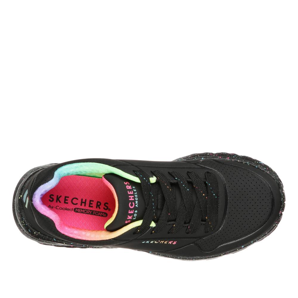 Detské topánky Skechers Uno Lite Rainbow Speckle 310456LBKMT - čierne