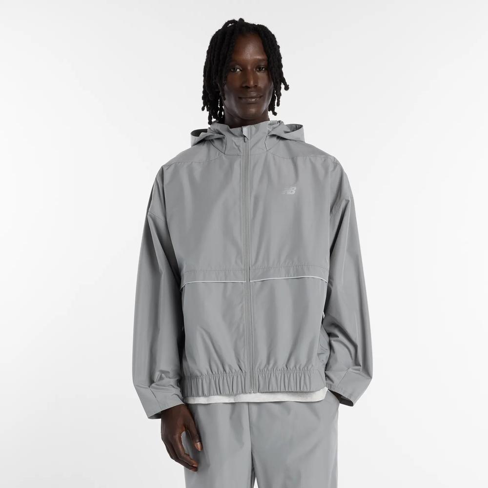 Mužský vetrovka New Balance MJO5BXYST - šedý