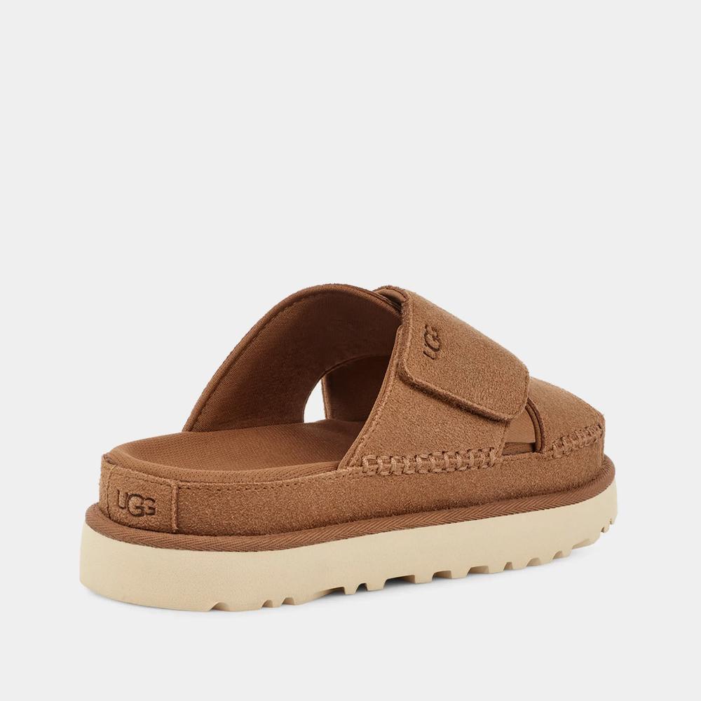 Klapky Ugg Goldenstar Cross Slide 1137910-CHE - hnedé