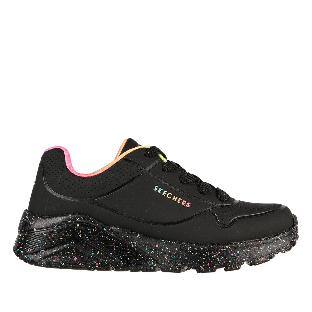 Detské topánky Skechers Uno Lite Rainbow Speckle 310456LBKMT - čierne