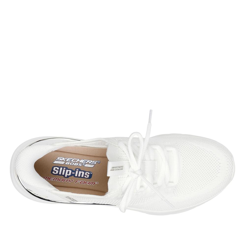 Dámske topánky Skechers Slip-ins Bobs Sport B Love Tru Delight 117617WHT - biele