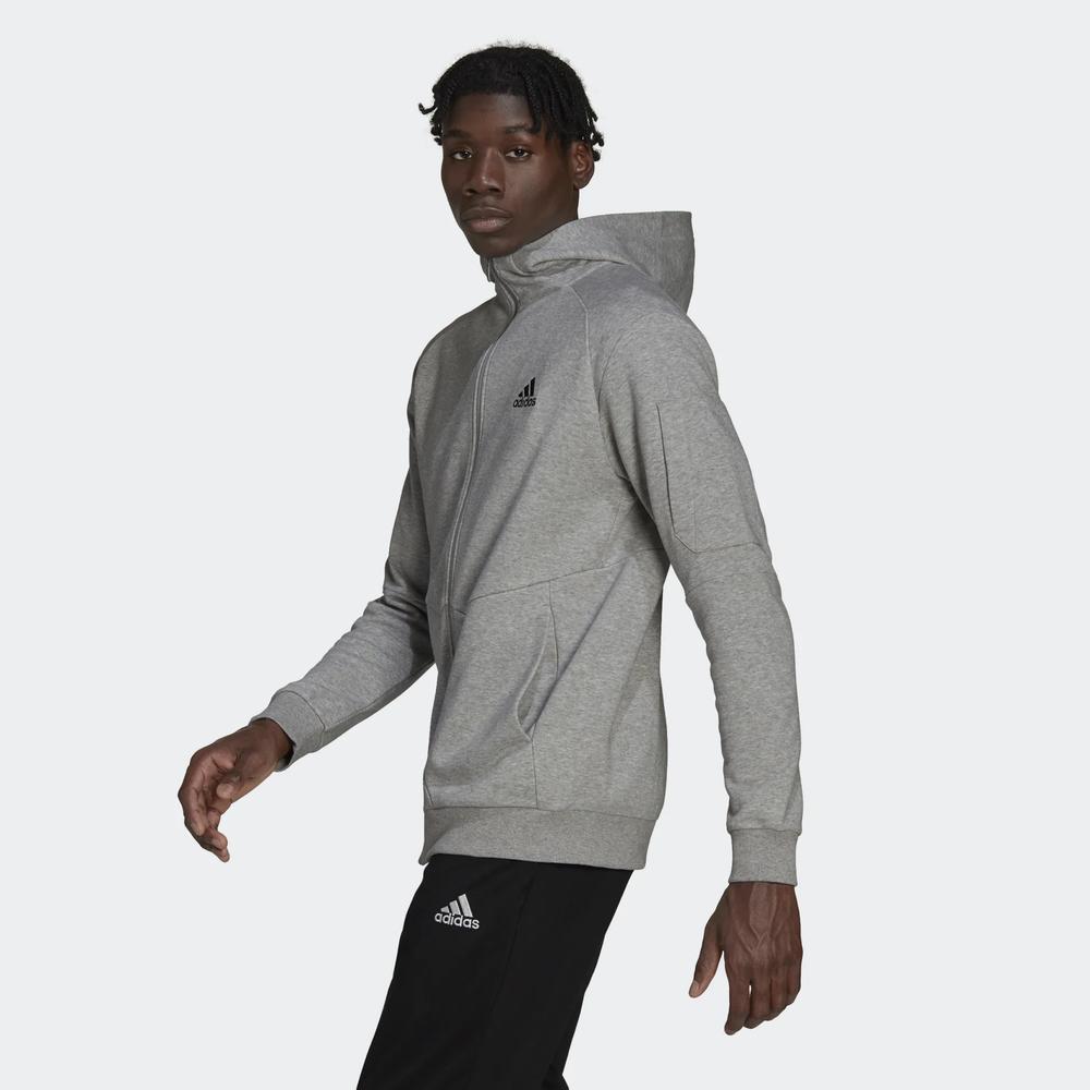 Blúza adidas Essentials 4 Gameday Full-Zip Hoodie HE1806 - šedý