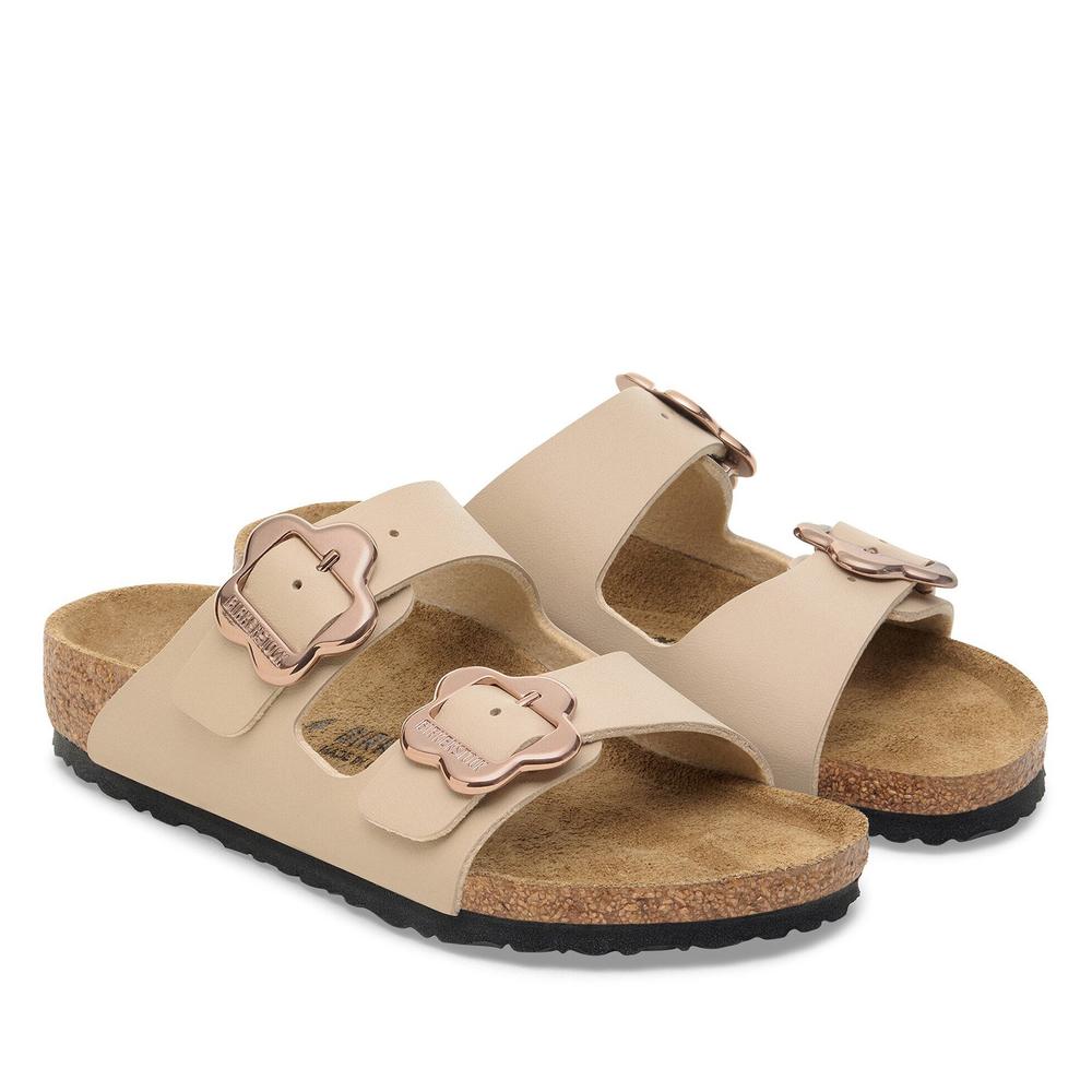 Klapky mládež Birkenstock Arizona Flower Buckle 1030419 - béžové