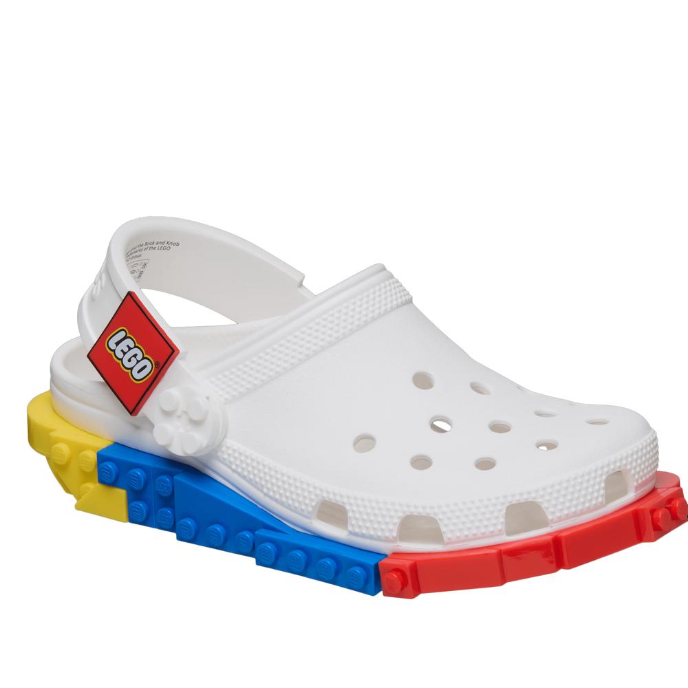 Detské klapky Crocs System Classic Clog 211874-100 - biele