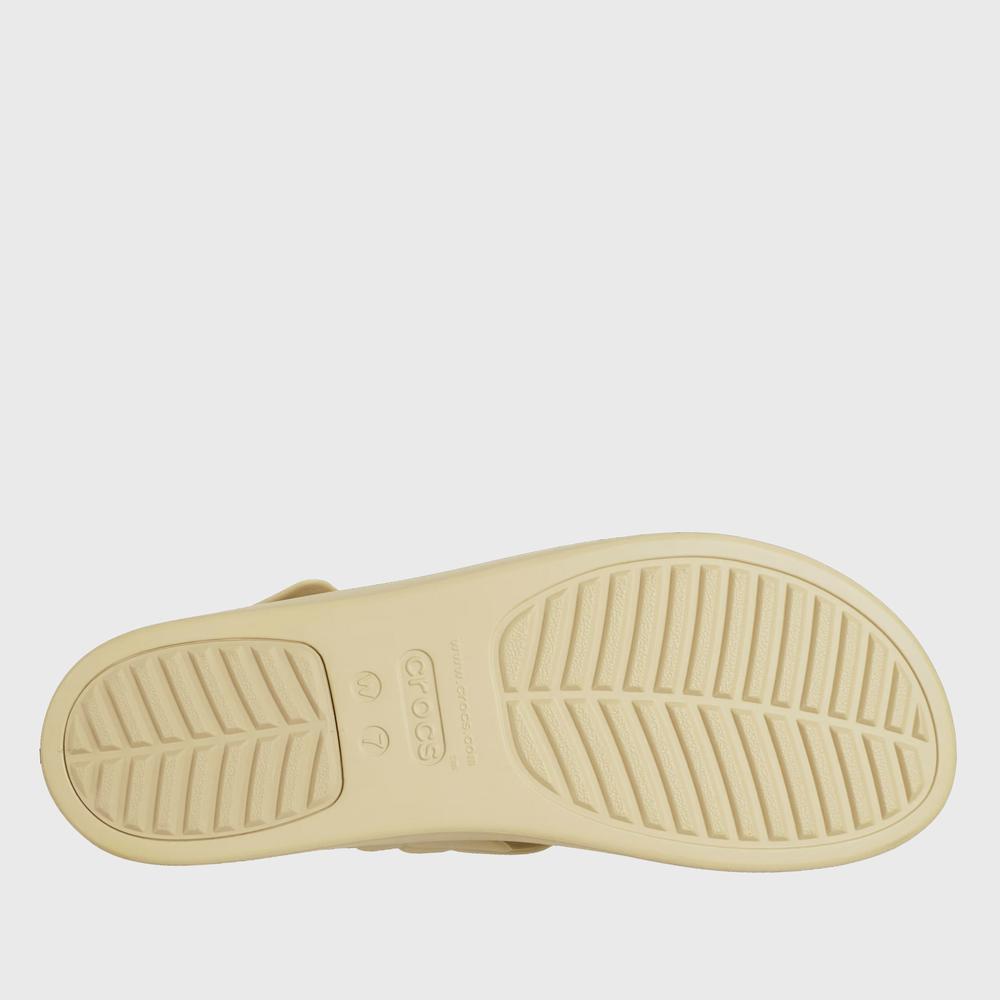 Klapky Crocs Brooklyn Woven Low Wedge 209977-212 - béžové