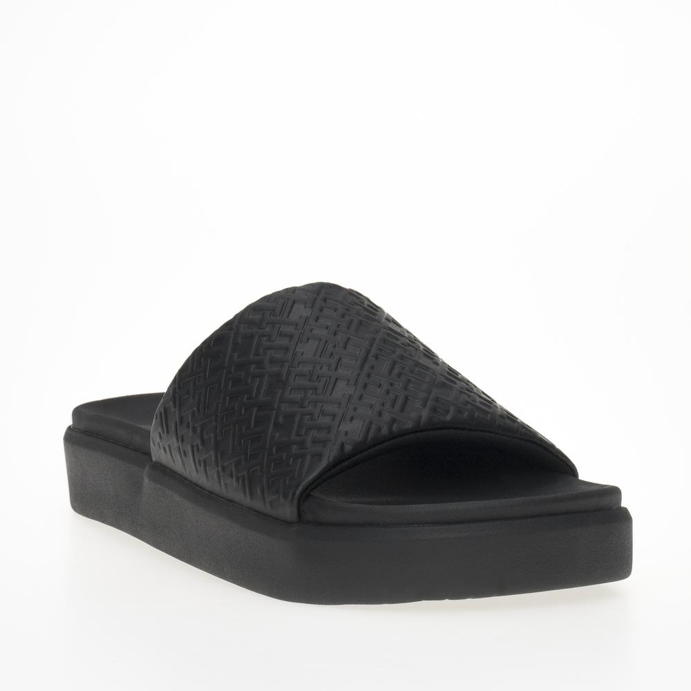 Klapky Tommy Hilfiger Monogram Pool FW0FW07855-BDS - čierne