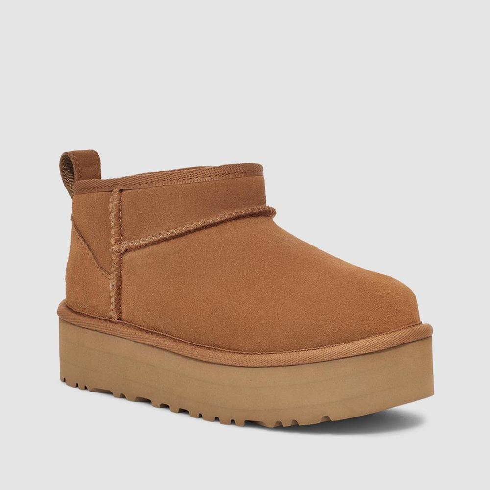 Detské topánky Ugg Classic Ultra Mini Platform 1157791K-CHE - hnedé