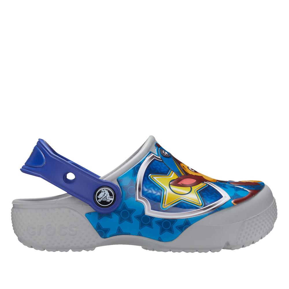 Klapky Crocs Toddler Fun Lab Paw Patrol Patch Clog 207487-007 - šedý