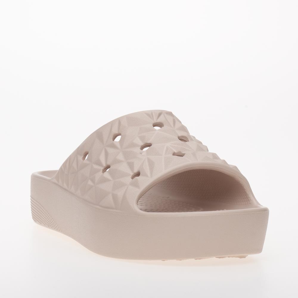 Klapky Crocs Classic Platform Geometric 209564-6UR - béžové