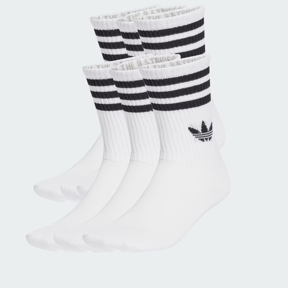 Ponožky unisex adidas Originals 3-Stripies Crew 6 Pairs JV7410 - biele