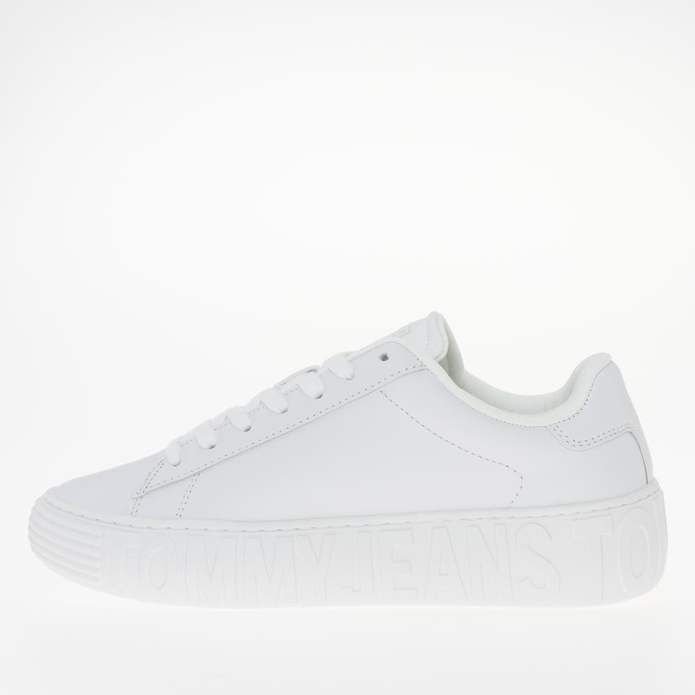 Topánky Tommy Jeans Leather Cupsole Ess EN0EN02507-YBS - biele