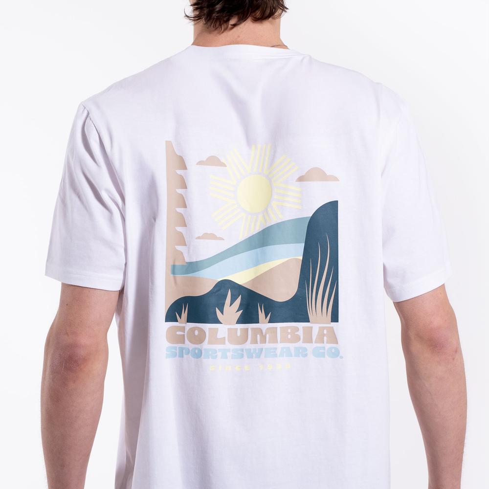 Mužský tričko Columbia CSC Back Graphic 2155021102 - biele