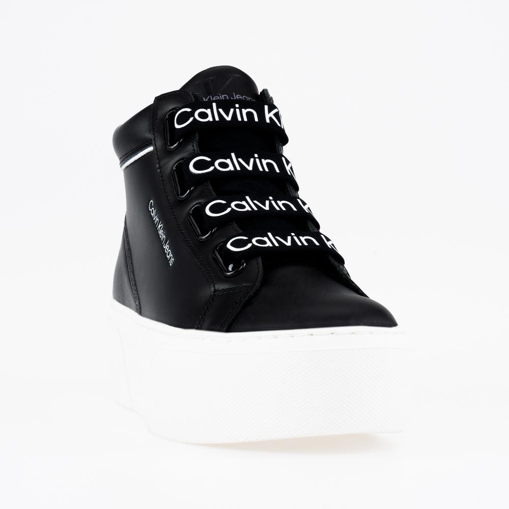Topánky Calvin Klein Flatform+ Mid Branded Laces YW0YW00869-0GJ - čierne
