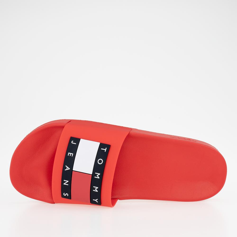 Klapky Tommy Jeans Pool Slide EM0EM01191-XNL - červené