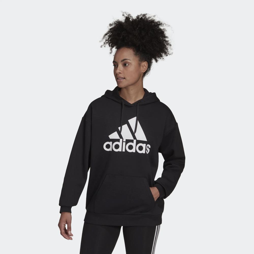 Blúza adidas Essentials Logo Boyfriend Fleece Hoodie HD1756 - čierne