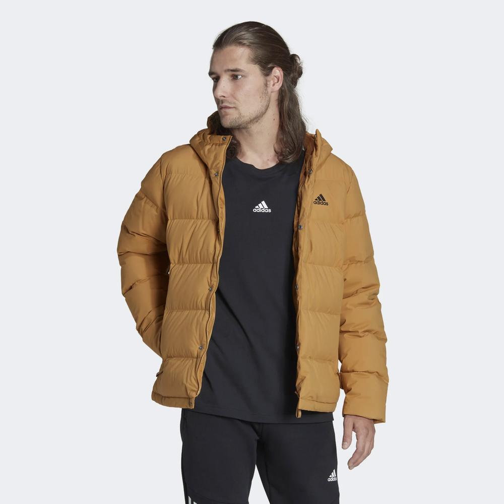 Bunda adidas Helionic Hooded Down HG8748 - hnedé