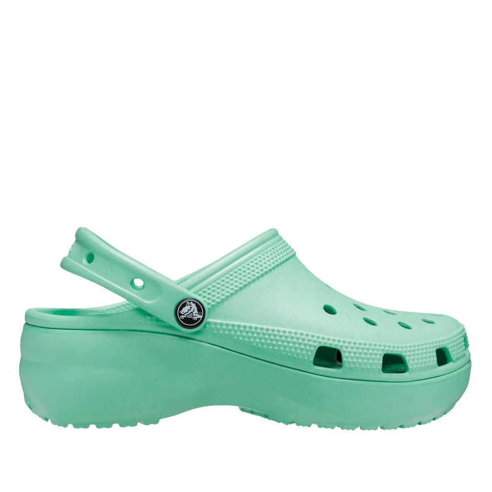 Klapky Crocs Classic Platform Clog 206750-3UG - zelené