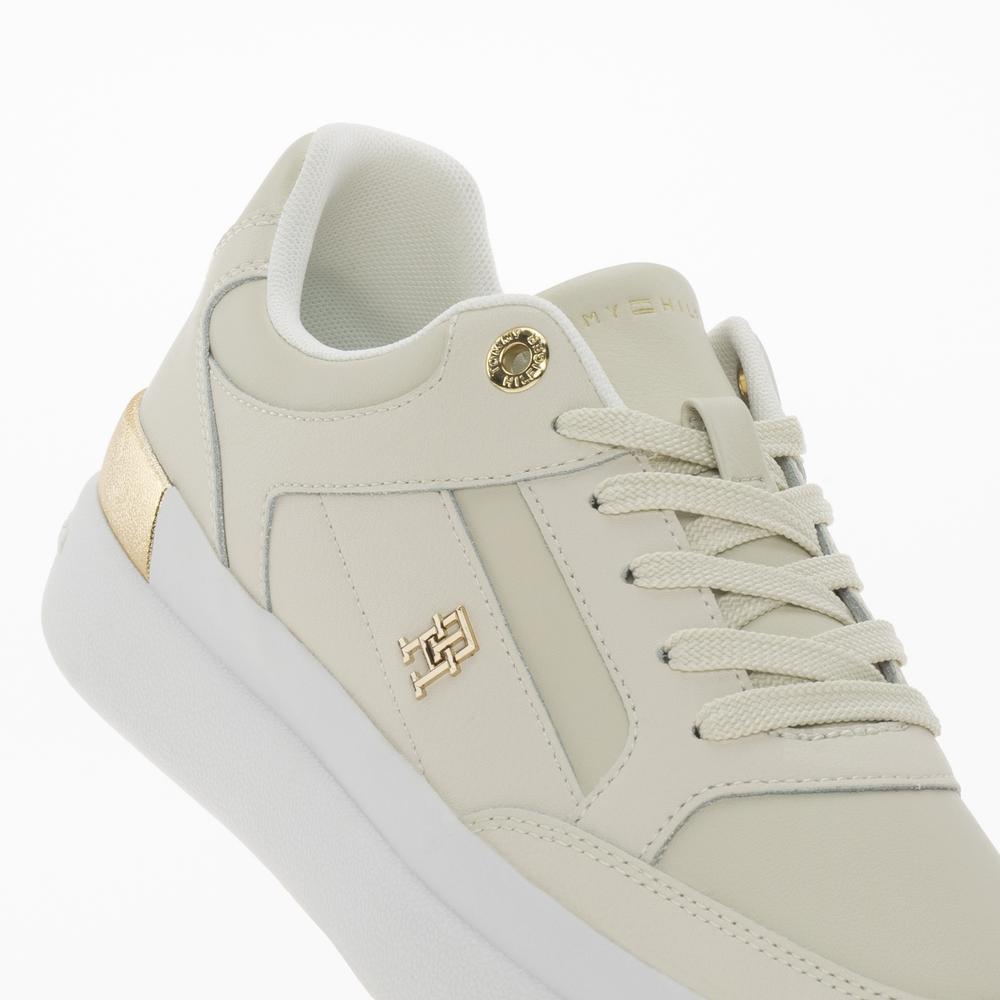 Topánky Tommy Jeans Feminine Court Sneaker FW0FW08126-ACG - béžové