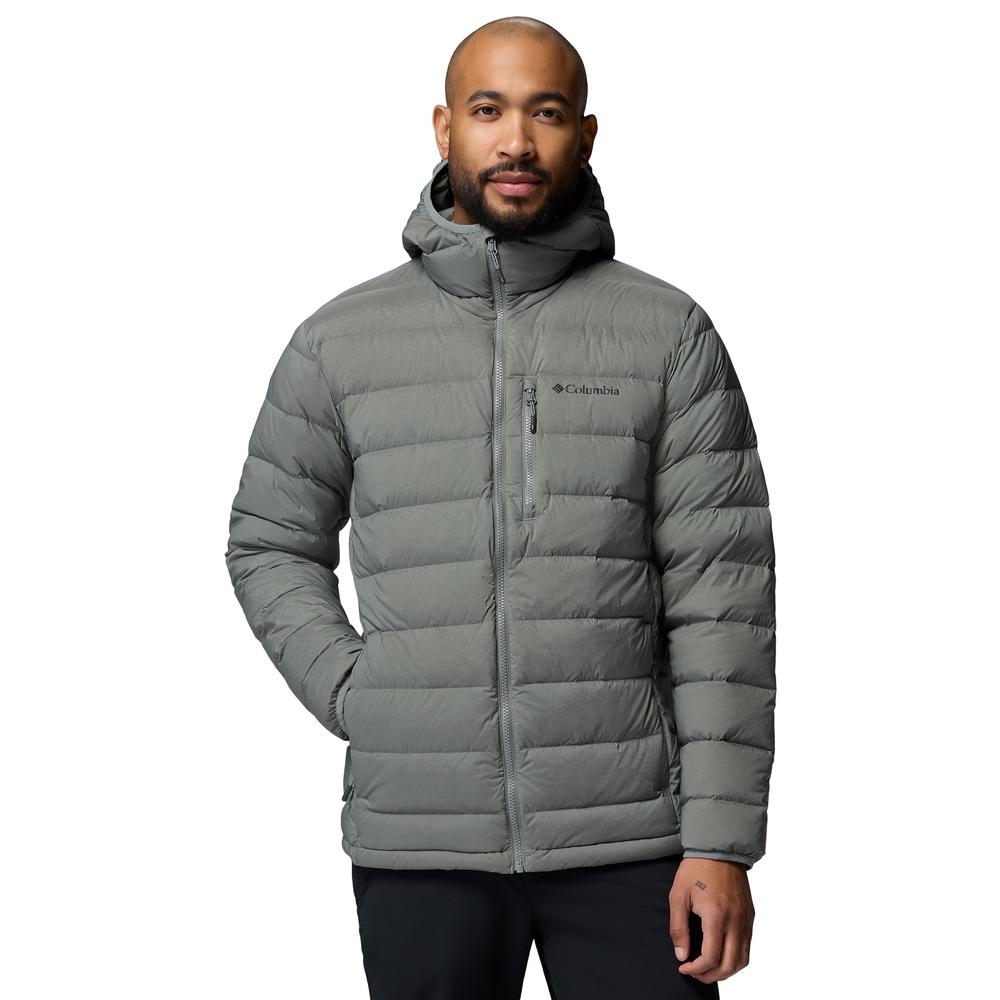 Mužský bunda Columbia Peak Down Hooded 2133972342 - šedý