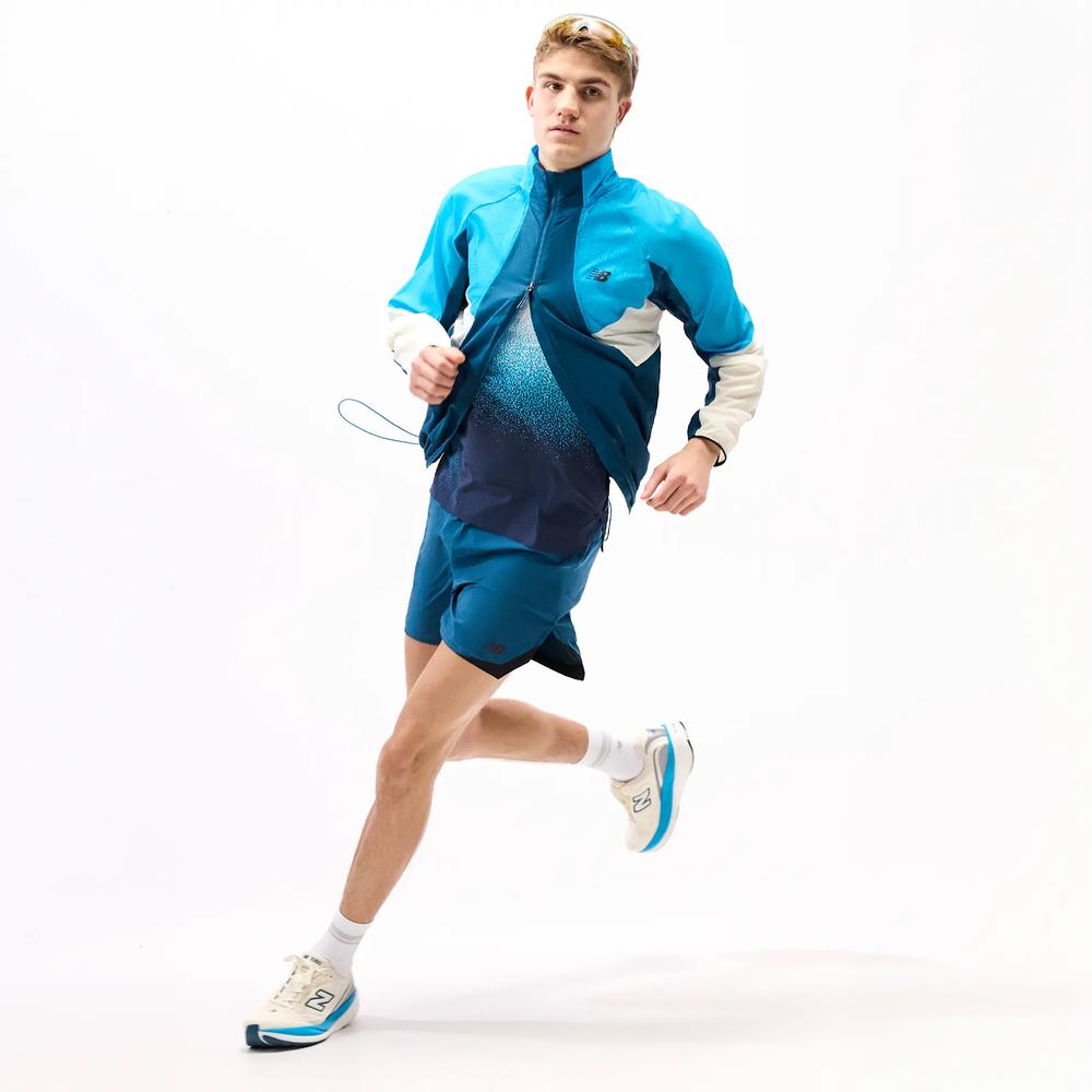 Mužský vetrovka New Balance RC MJ61U1I9STS - modré