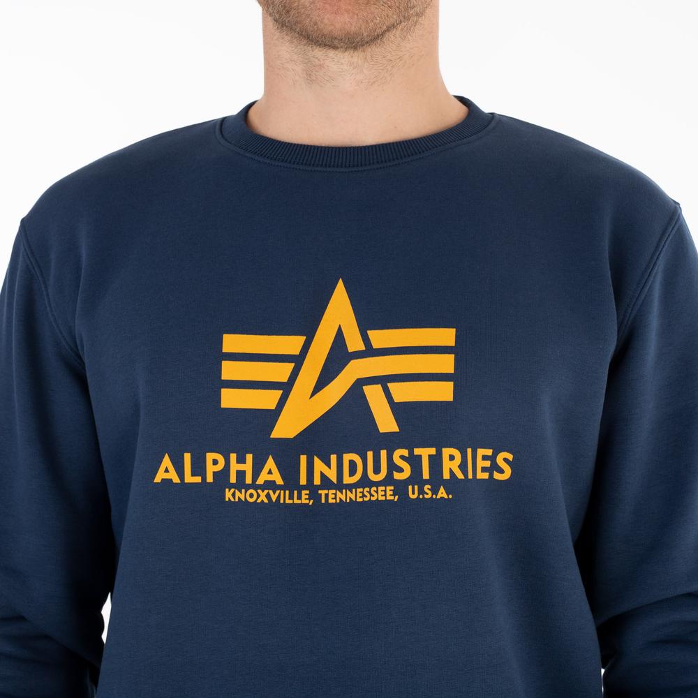 Blúza Alpha Industries Basic Sweater 178302463 - tmavomodré