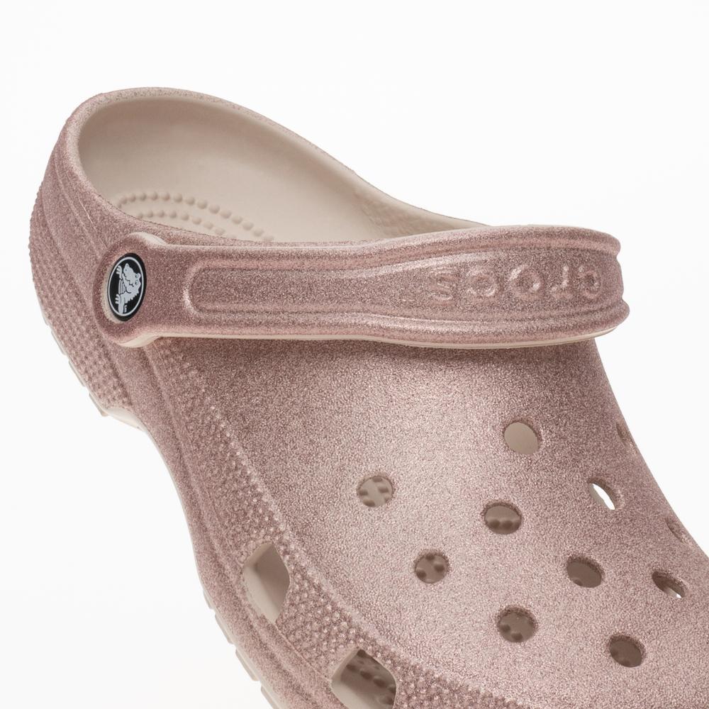 Klapky Crocs Classic Glitter Clog K 206993-6WV - ružové