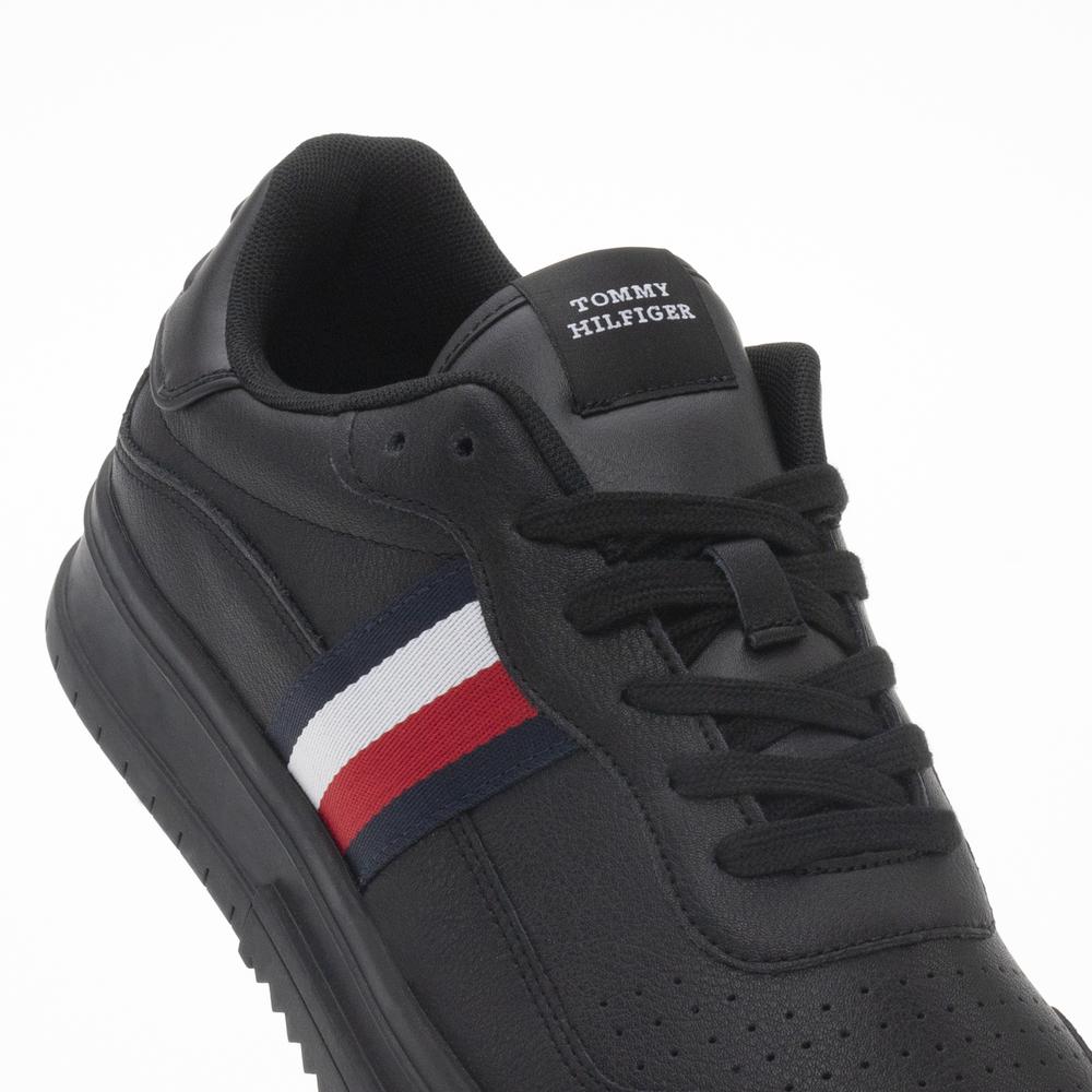 Topánky Tommy Hilfiger Supercup Stripes Leather FM0FM04824-0GQ - čierne
