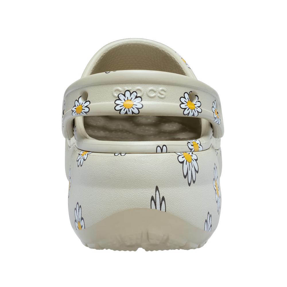Klapky dámske Crocs Classic Platform Floral Clog 212668-1WY - šedý