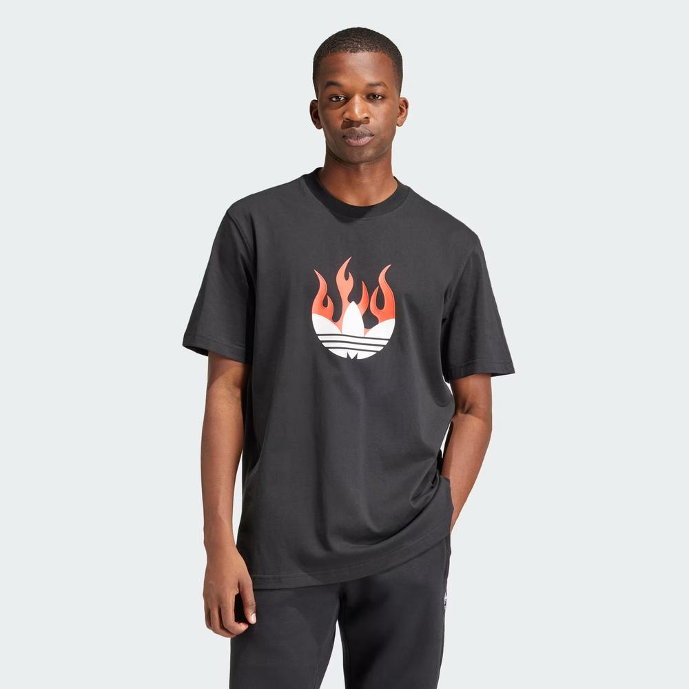 Tričko adidas Originals Flames Logo IS0178 - čierne