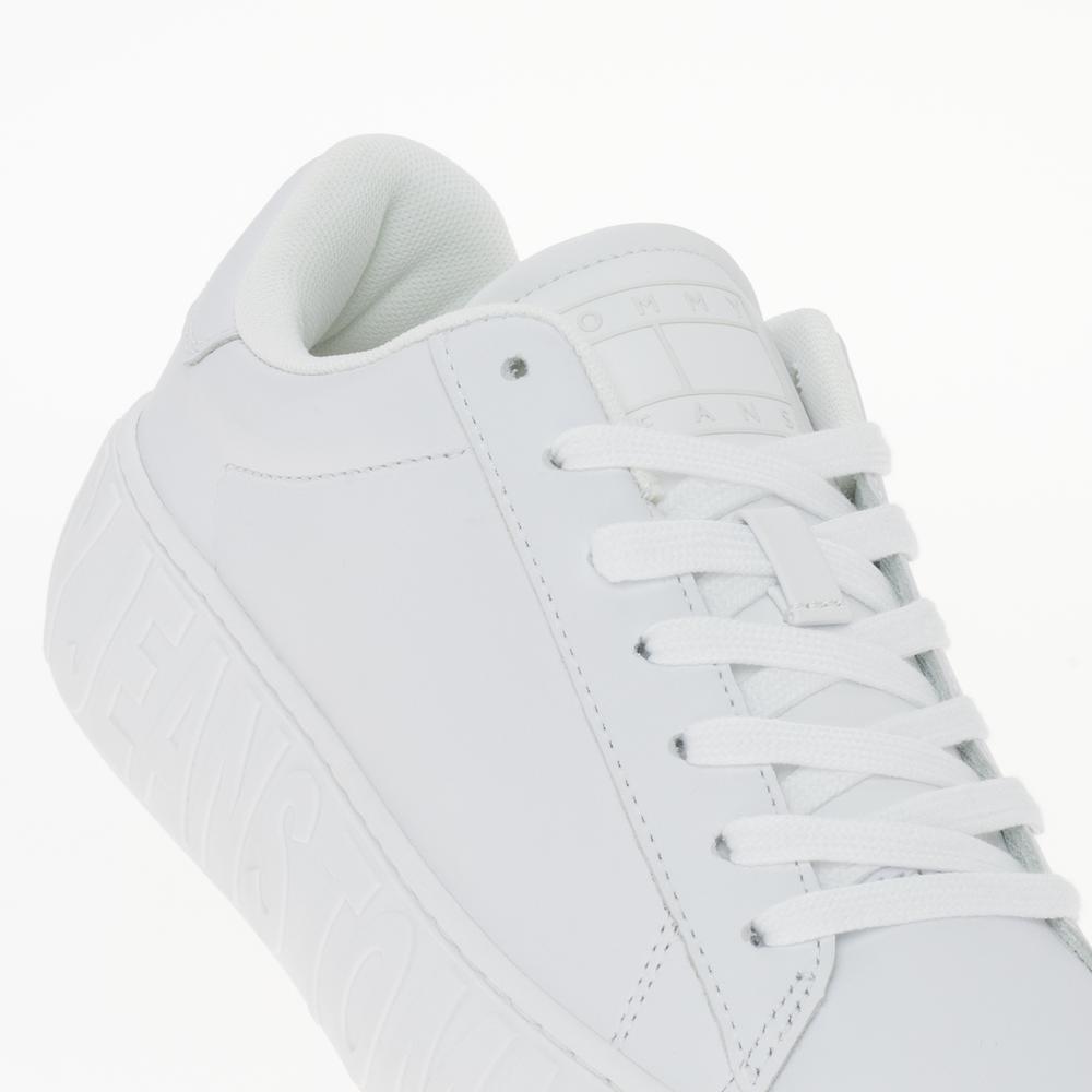 Topánky Tommy Jeans Leather Cupsole Ess EN0EN02507-YBS - biele