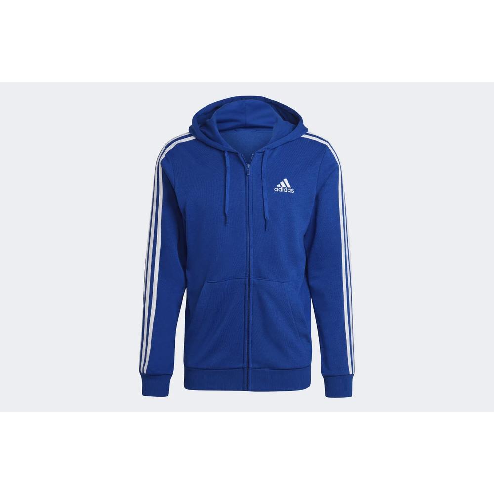 Blúza adidas Essentials French Terry 3-Stripes Full-Zip Hoodie HE4427 - tmavomodré