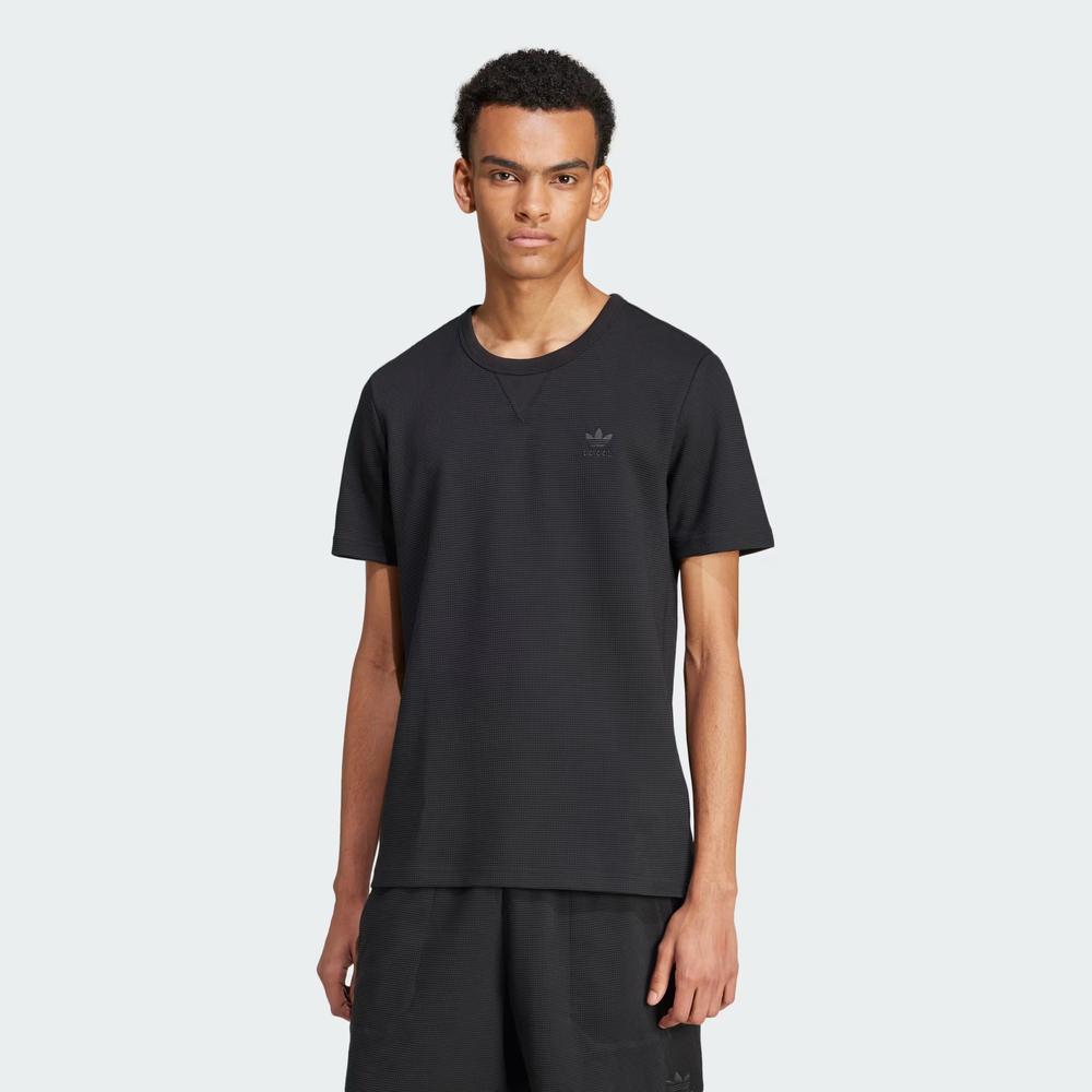 Tričko adidas Originals Trefoil Essentials Waffle IW5804 - čierne