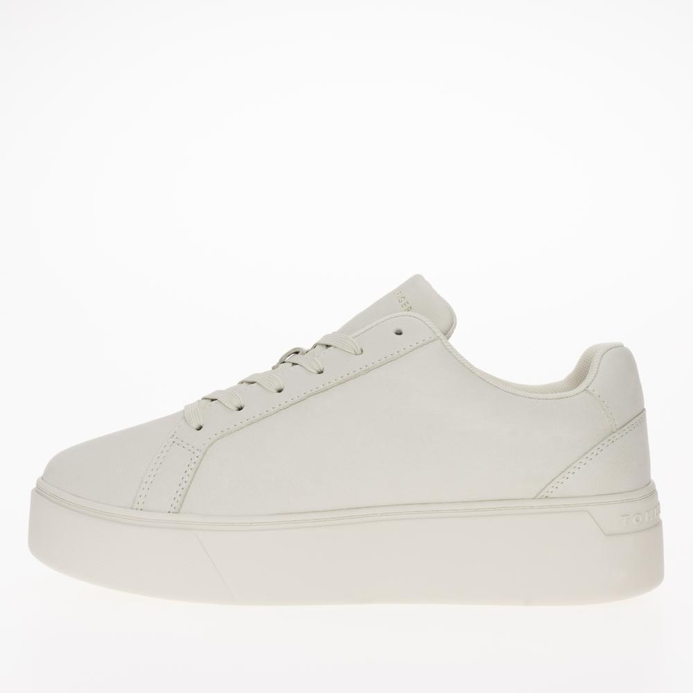 Topánky Tommy Hilfiger Nubuck Leather Platform Court FW0FW07912-YBL - béžové