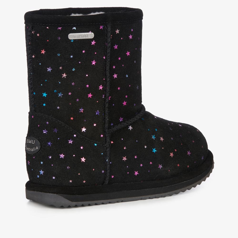 Detské topánky Emu Australia Sparkle Brumby K13100BLAK - čierne