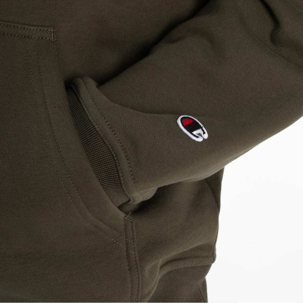 Blúza Champion Tonal Logo Fleece Erkek Siyah Hoodie 220274-GS508 - zelené