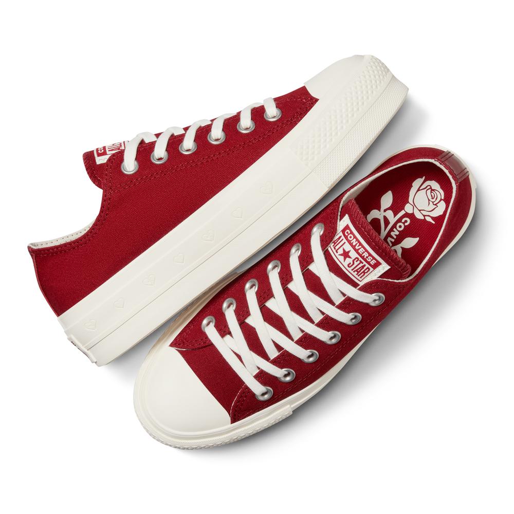 Topánky Converse Chuck Taylor All Star Lift Platform Valentine's Day A13653C - červené