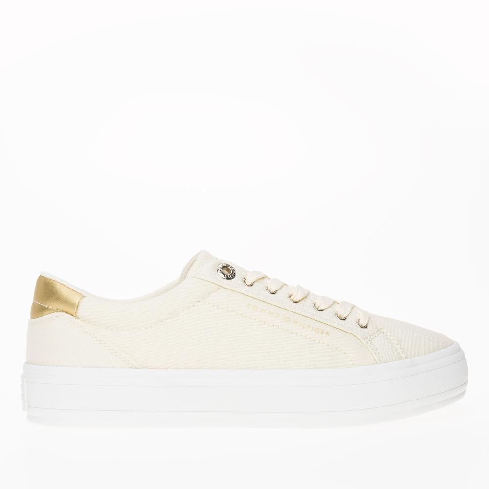 Topánky Tommy Hilfiger Essential Vulc Canvas FW0FW07682-AEF - béžové