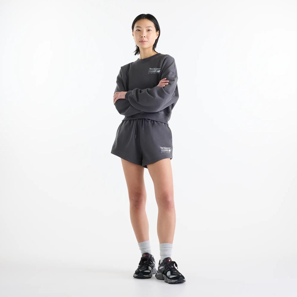 Dámske šortky New Balance Trackside WB62232JBLK - šedý