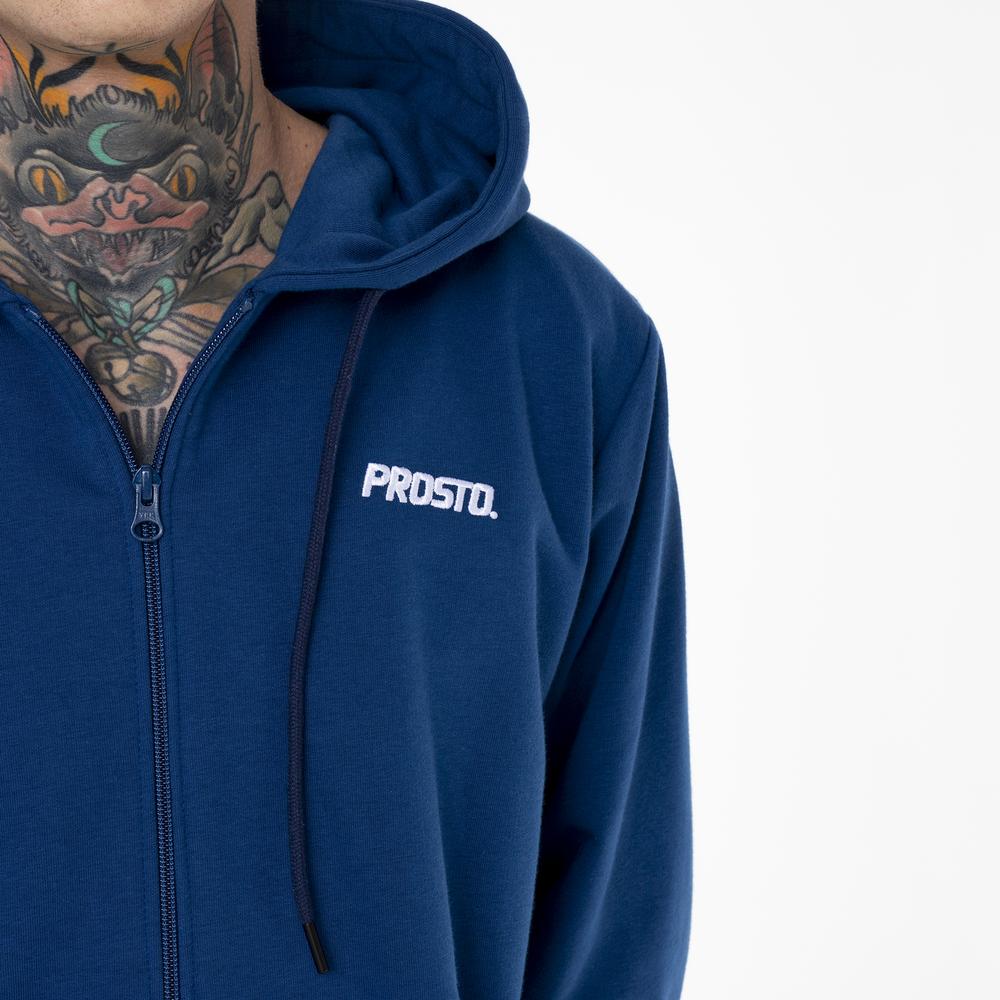 Blúza Prosto Klasyk Zip Hoodie Bazik KL231MSWE2033 - modré