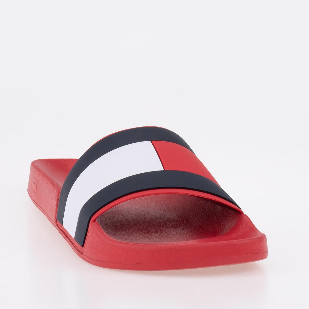Klapky Tommy Hilfiger Rubber Flag Pool FM0FM04263-XLG - červené