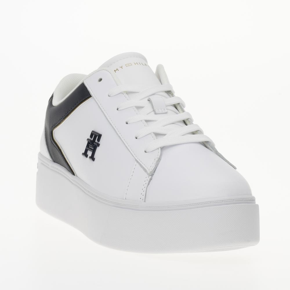 Topánky Tommy Hilfiger Platform Court FW0FW07910-0K5 - biele