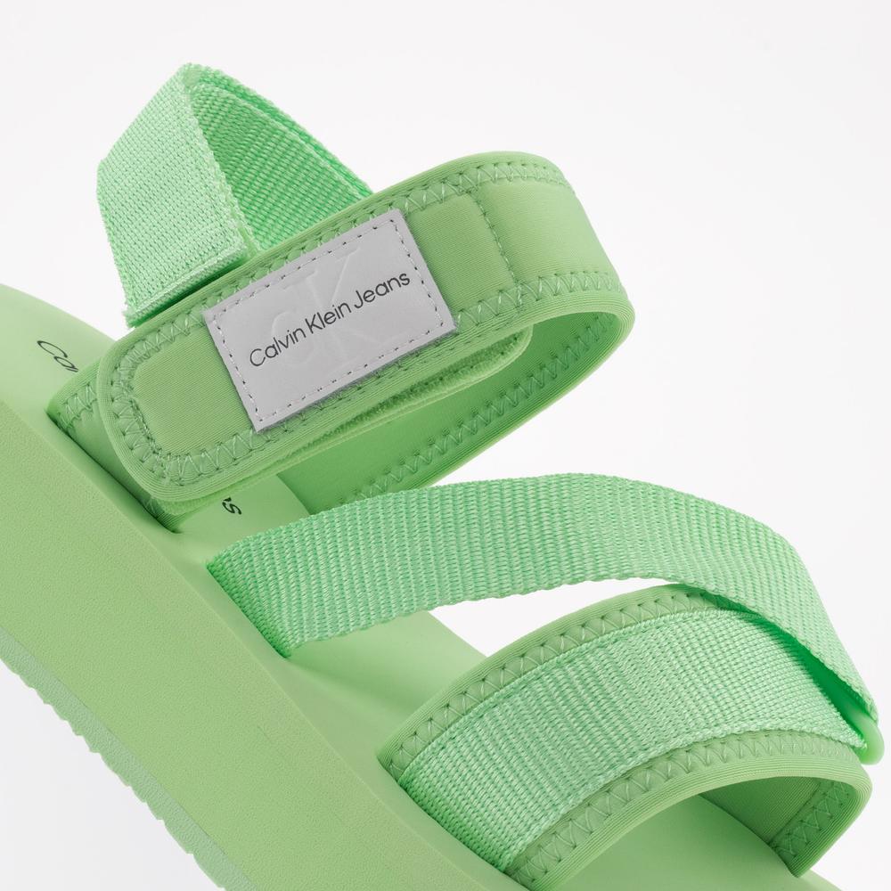Sandále Calvin Klein Prefresato Sandal Badge YW0YW00967-0H9 - zelené