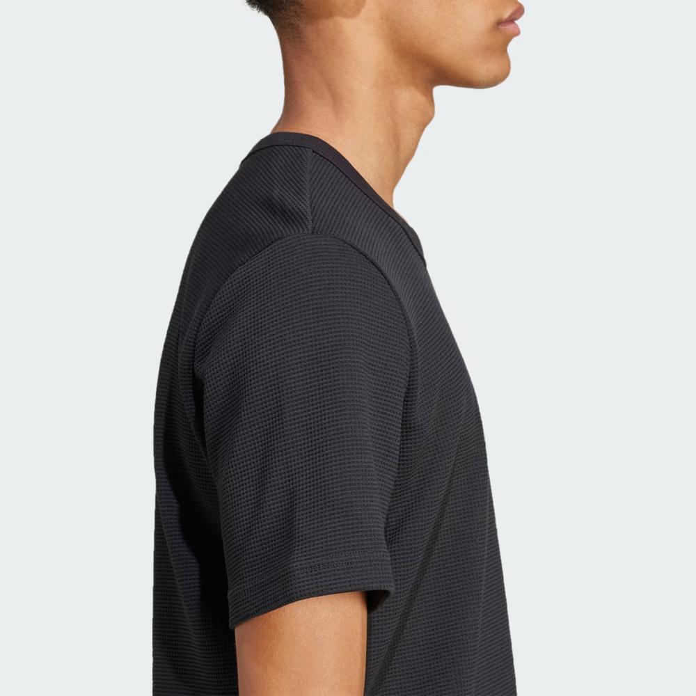 Tričko adidas Originals Trefoil Essentials Waffle IW5804 - čierne