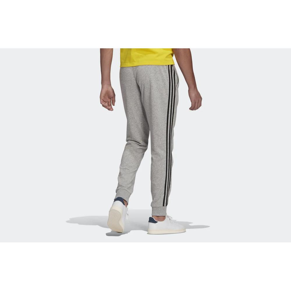 Nohavice adidas Essentials French Terry Tapered Cuff 3-Stripes Pants GK8889 - šedý