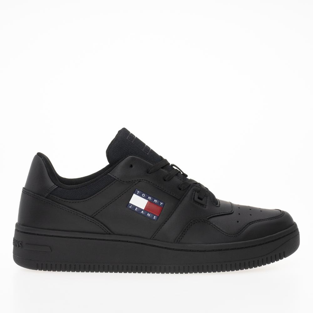 Topánky Tommy Jeans Retro Basket Ess EM0EM01395-BDS - čierne