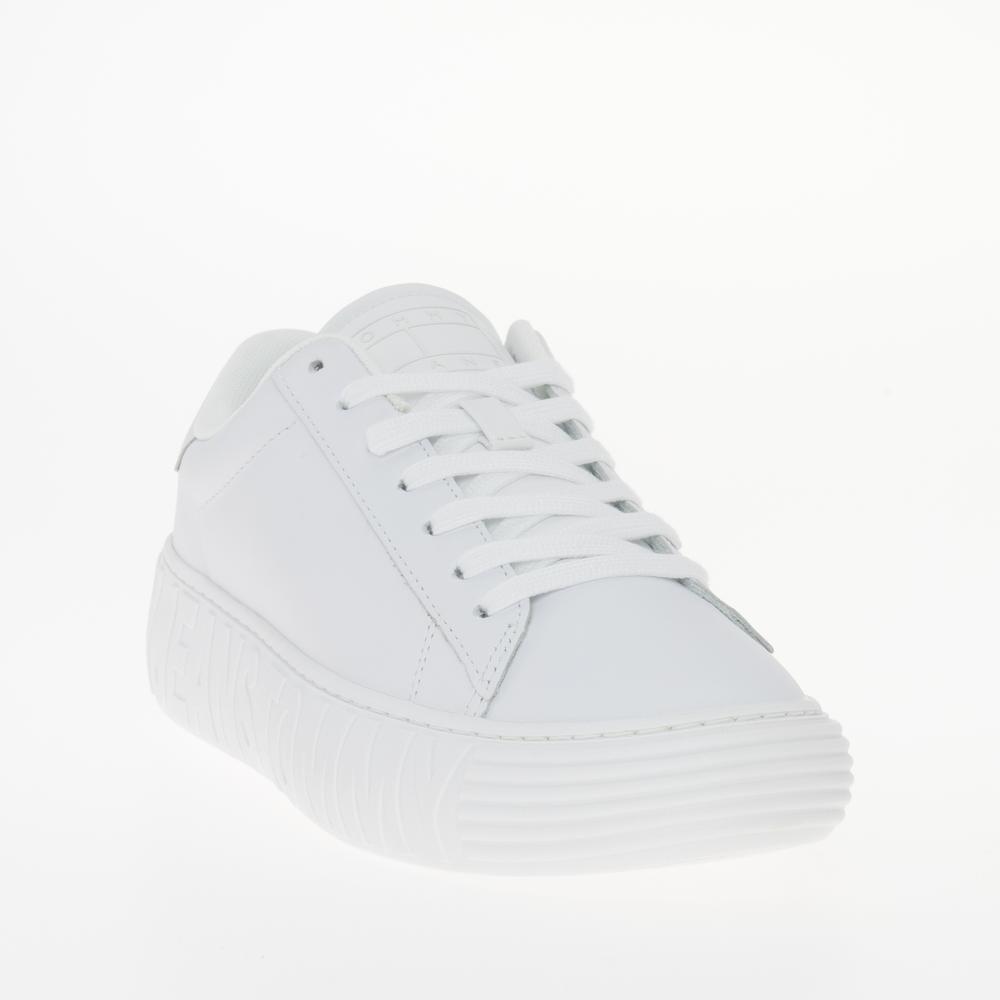Topánky Tommy Jeans Leather Cupsole Ess EN0EN02507-YBS - biele